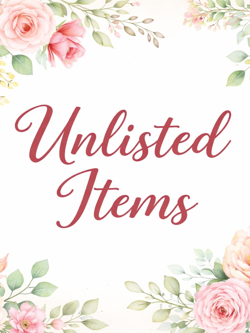 Unlisted Items Floral Sign Pink Script